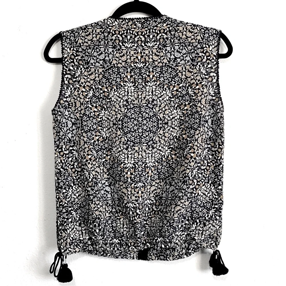 Tory Burch 100% Silk Floral Sleeveless Top